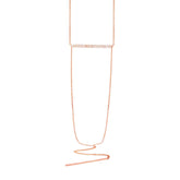 0.18ct 14k Rose Gold Diamond Pave Lariat Necklace